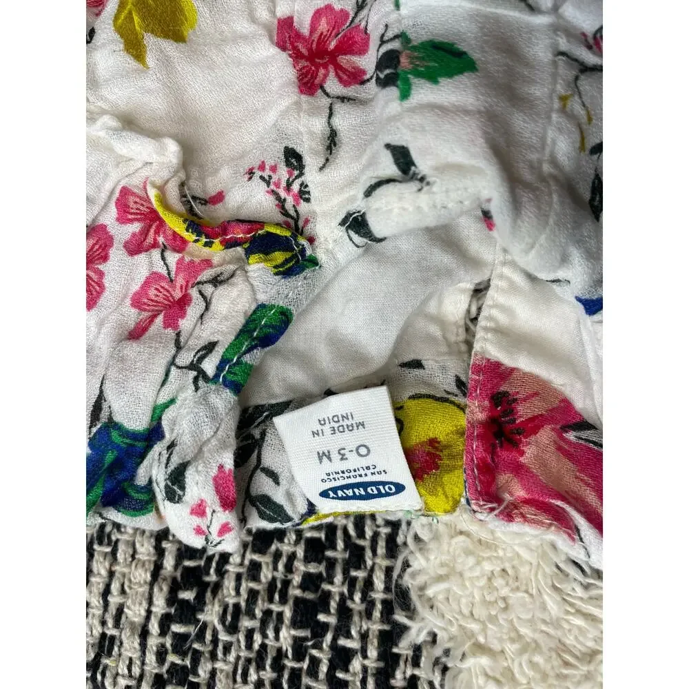 Old Navy Floral and Denim Shirt baby girl size 0-3mo bundle